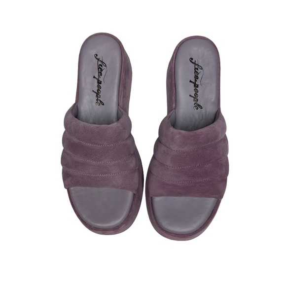 NWOT Free People Almost Paradise Purple Suede Platform Sandals 38 - Picture 5 of 14